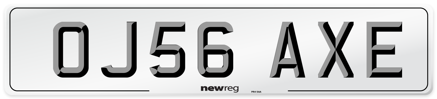 OJ56 AXE Number Plate from New Reg